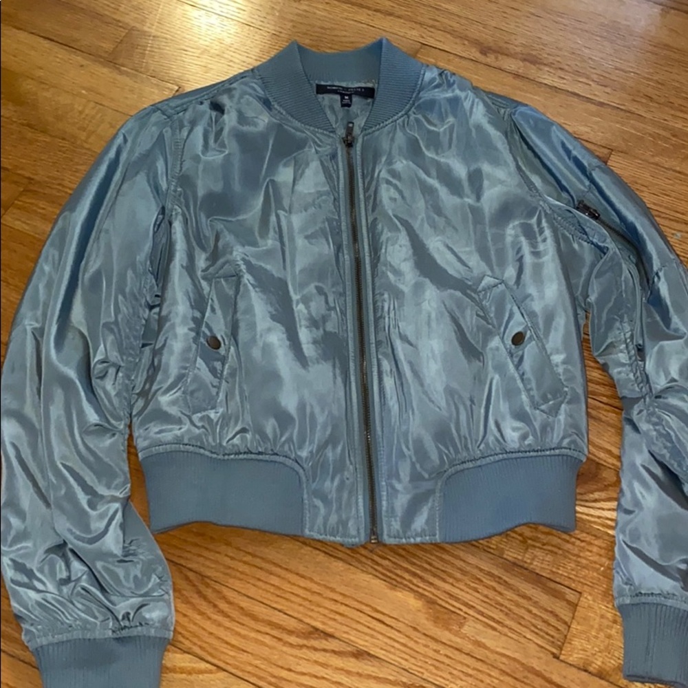 pastel teal bomber jacket